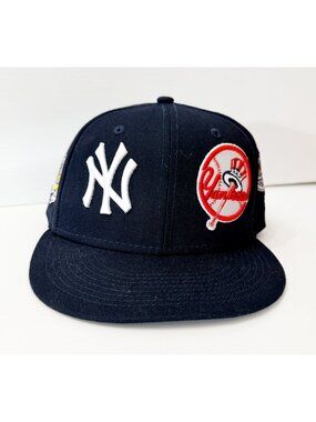 New Era New York Yankees Patch Pride 1996 WS Side & Allstar Patch Hat Size 7 1/4